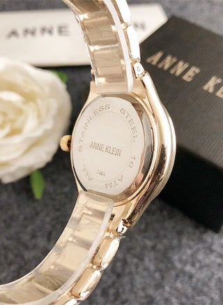 Anne Klein Women's Tonneau Simplicity Gold Fashion Watch with Gold Stainless Steel Strap - view 3